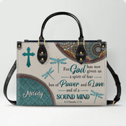 Christianart Designer Handbags, For God Has Not Given Us A Spirit Of Fear 2 Timothy 1 7 Dragonfly Mandala, Personalized Gifts, Gifts for Women.