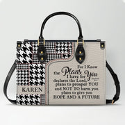 Christianart Handbag, Personalized Hand Bag, For I Know The Plans I Have For You Jeremiah 29:11, Personalized Gifts, Gifts for Women.