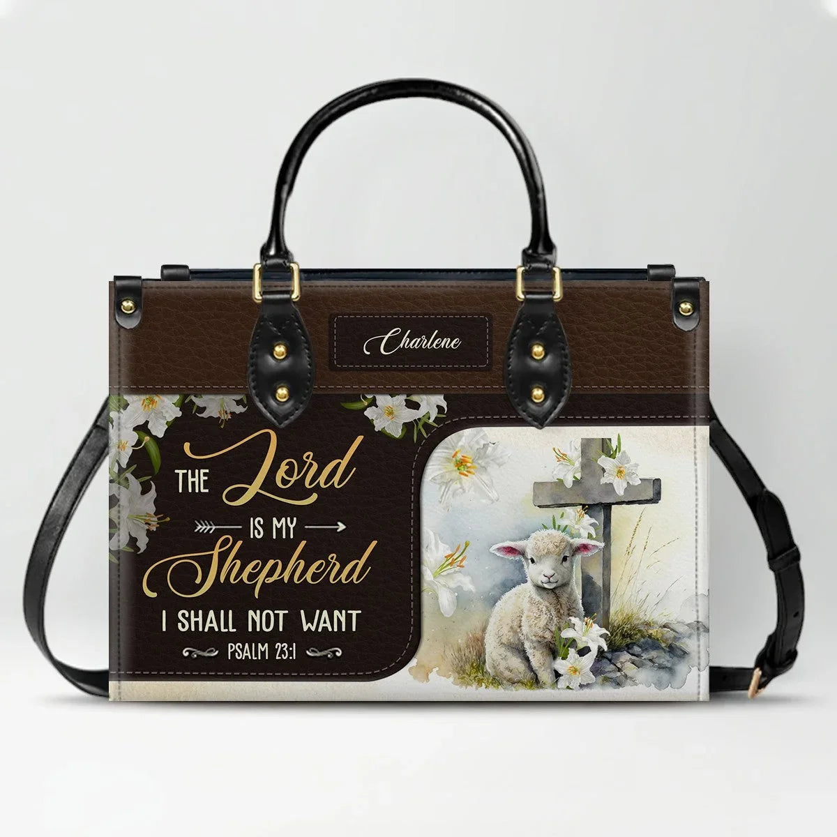 Lord is my Shepherd I Shall Not Want Psalm 23 1 - Personalized Christian Handbag - Faith In My Bag is a brand operated by Gemini Clothing LLC