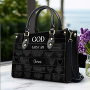 CHRISTIANARTBAG Personalized Faith Leather Tote - Custom Name Religious Leather Handbag - Christian Handbag.