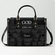 CHRISTIANARTBAG Personalized Faith Leather Tote - Custom Name Religious Leather Handbag - Christian Handbag.
