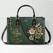 Personalized Christian Handbag - Custom Name Leather Tote by CHRISTIANARTBAG