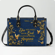 Personalized Christian Handbag - Custom Leather Tote with Bible Verse