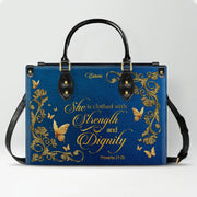 CHRISTIANARTBAG Handbags - She Who Kneels Before GOD - Custom Bible Verses Name & Color - Personalized Leather Handbag - CABLTB01120825