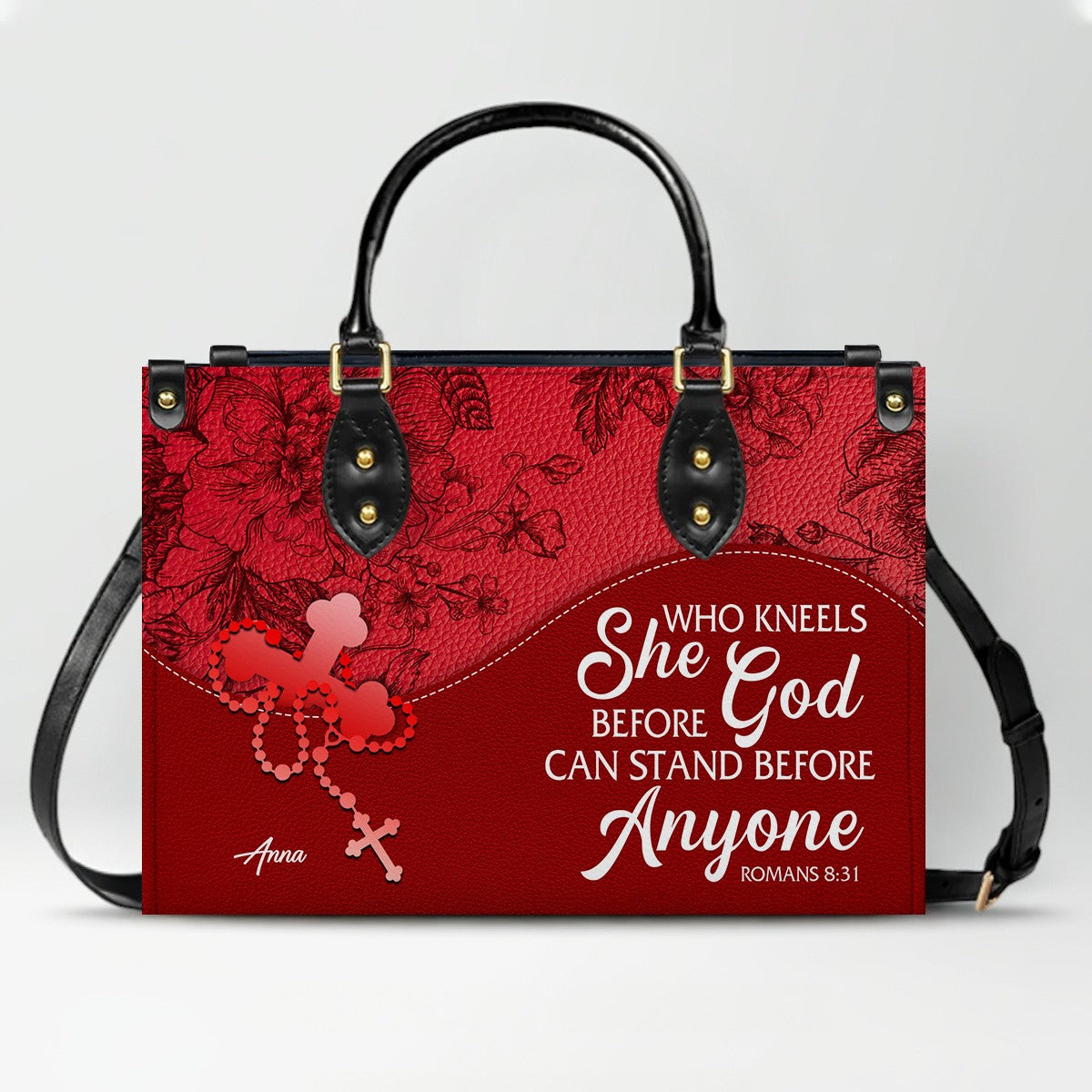 Personalized Leather Handbag with Bible Verse – Christian Gift by CHRISTIANARTBAG
