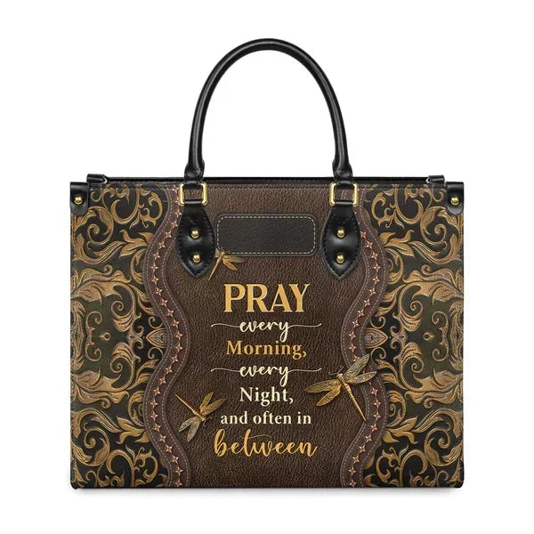 Pray Every Morning Dragonfly - Personalized Christian Handbag - Faith In My Bag is a brand operated by Gemini Clothing LLC