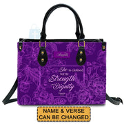 CHRISTIANARTBAG Handbag - Personalized Leather Handbag - Custom Verse Christian Bag - Custom Color bags - CABLTHB01010624.