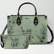 Personalized Leather Handbag & Wallet Set for Women – Custom Name & Bible Verse – Christian Gift | CHRISTIANARTBAG