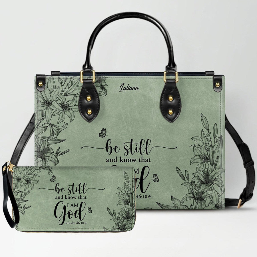 Personalized Leather Handbag & Wallet Set for Women – Custom Name & Bible Verse – Christian Gift | CHRISTIANARTBAG