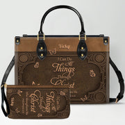 Custom Scripture Leather Tote & Wallet Set | Personalized Faith Gifts by CHRISTIANARTBAG CAB01050226