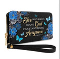 She Who Kneels Before God Romans 8 31 Personalized Christian Handbag - Faith In My Bag is a brand operated by Gemini Clothing LLC