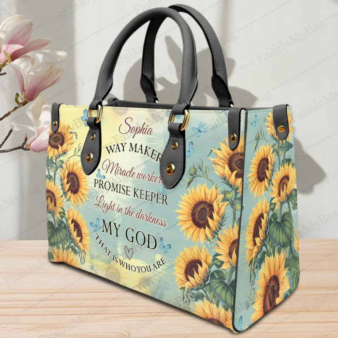 Hb126 Bag for Women Faith with Psalm 150 6 Dragonfly Peony Art Copy - Personalized