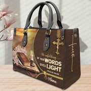 Unfolding of Your Words Gives Light Personalized Christian Handbag