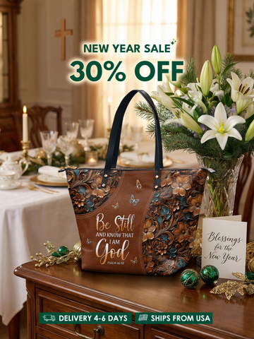 Stillness Leather Bag Bogo - Christian Handbag - Faith In My Bag is a brand operated by Gemini Clothing LLC