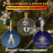 Couple Set 2 Pack Custom Ceramic Heart Ornaments Faith Christmas Tree - Style 2