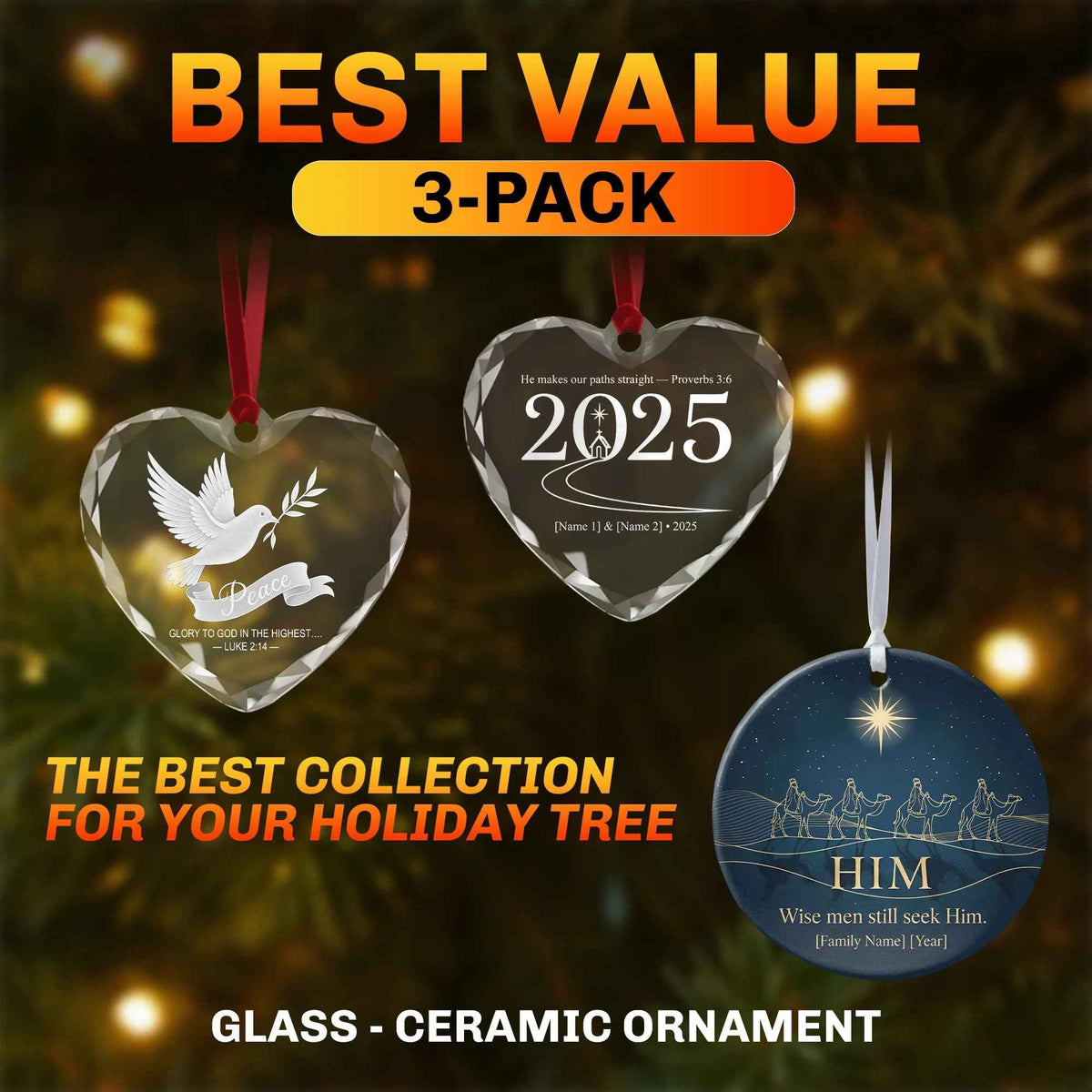 Christmas Set 3-Pack Personalized Christmas Ornament