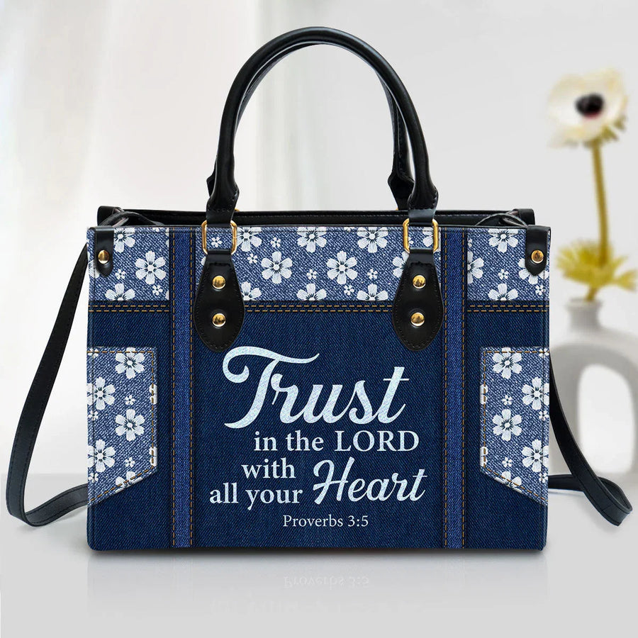 Christianart Handbag, Trust In The Lord With All Your Heart, Personalized Gifts, Gifts for Women.