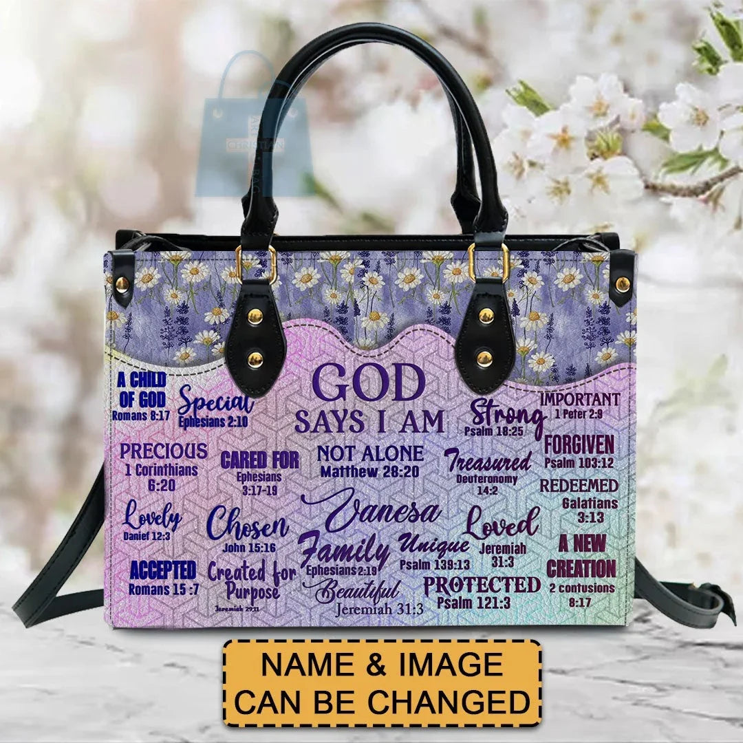 God Says I Am - Personalized Christian Handbag - Faith In My Bag is a brand operated by Gemini Clothing LLC