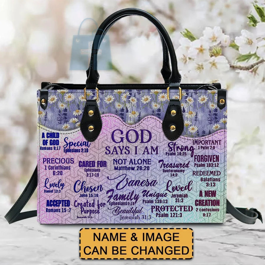 God Says I Am - Personalized Christian Handbag - Faith In My Bag is a brand operated by Gemini Clothing LLC