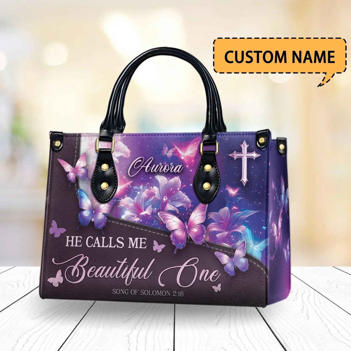 He Calls Me Beautiful One - Personalized Christian Handbag - Women Copy 2