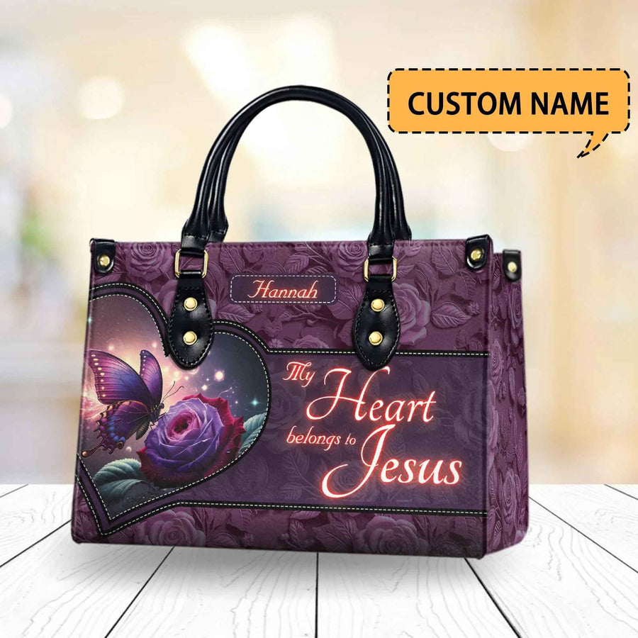 My Heart Belongs to Jesus Luminous Butterfly - Personalized Christian Handbag