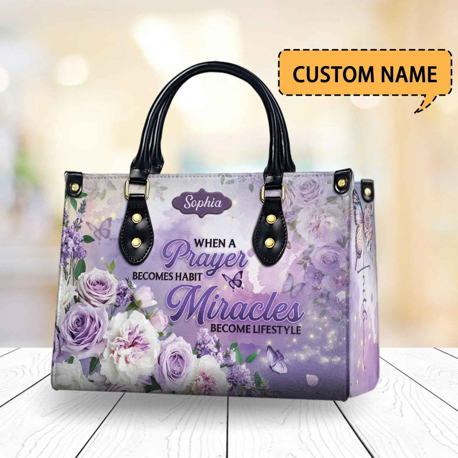 ‘When Prayer Becomes Habit' Personalized Christian Handbag