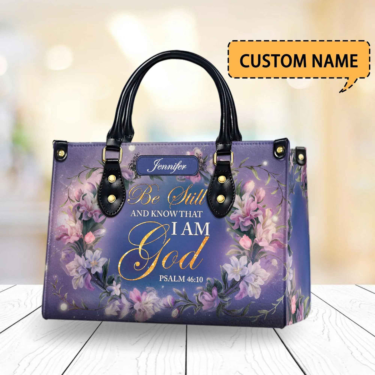 Be Still Know God Psalm 46 10 - Personalized Christian Handbag