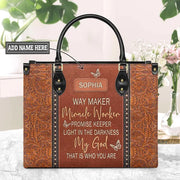 Christianart Designer Handbags, Way Maker Miracle Worker, Personalized Gifts, Gifts for Women.
