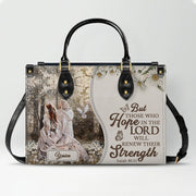 Personalized Christian Leather Handbag for Women - Custom Name & Bible Verse Tote Bag - Handcrafted Scripture Purse by CHRISTIANARTBAG