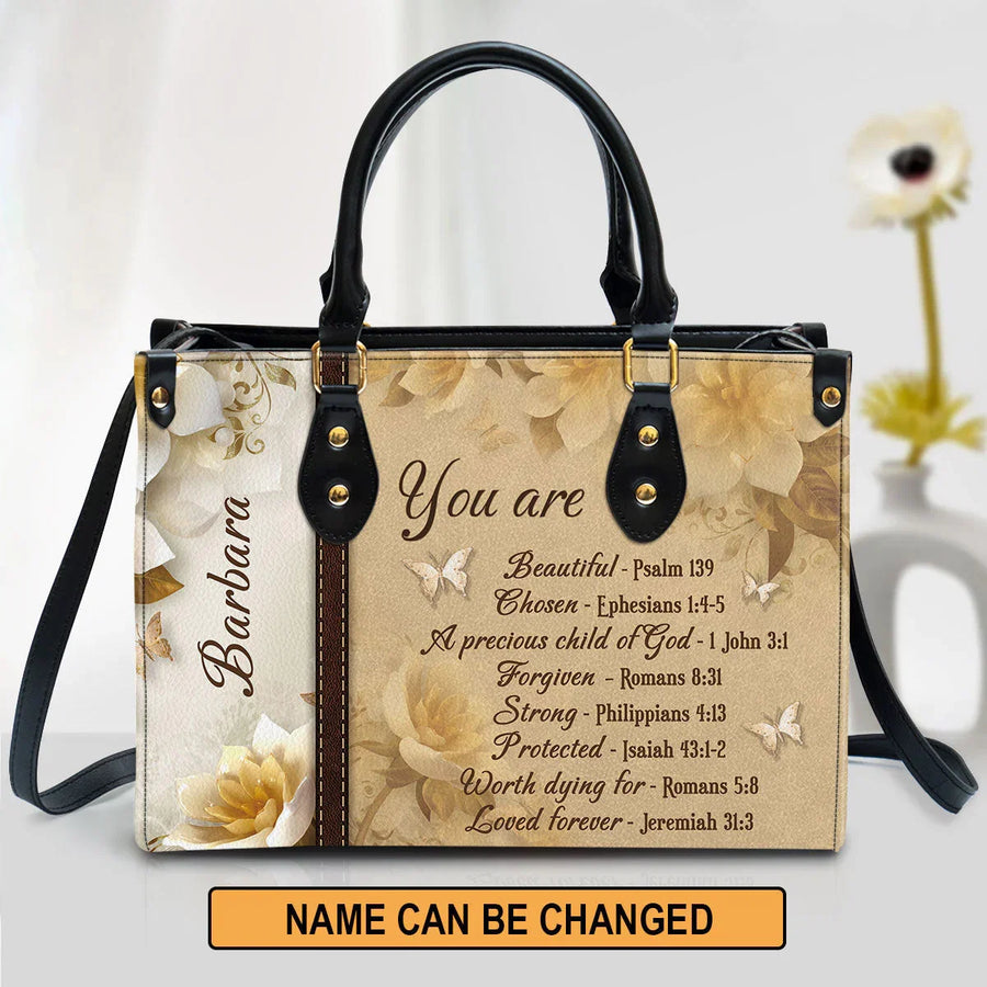 Christianartbag Handbags, You Are Protected Beautiful Strong Loved Leather Bags, Personalized Bags, Gifts for Women, Christmas Gift, CABLTB01300723.
