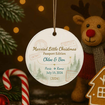 Married Little Christmas Personalized Christmas Ornament