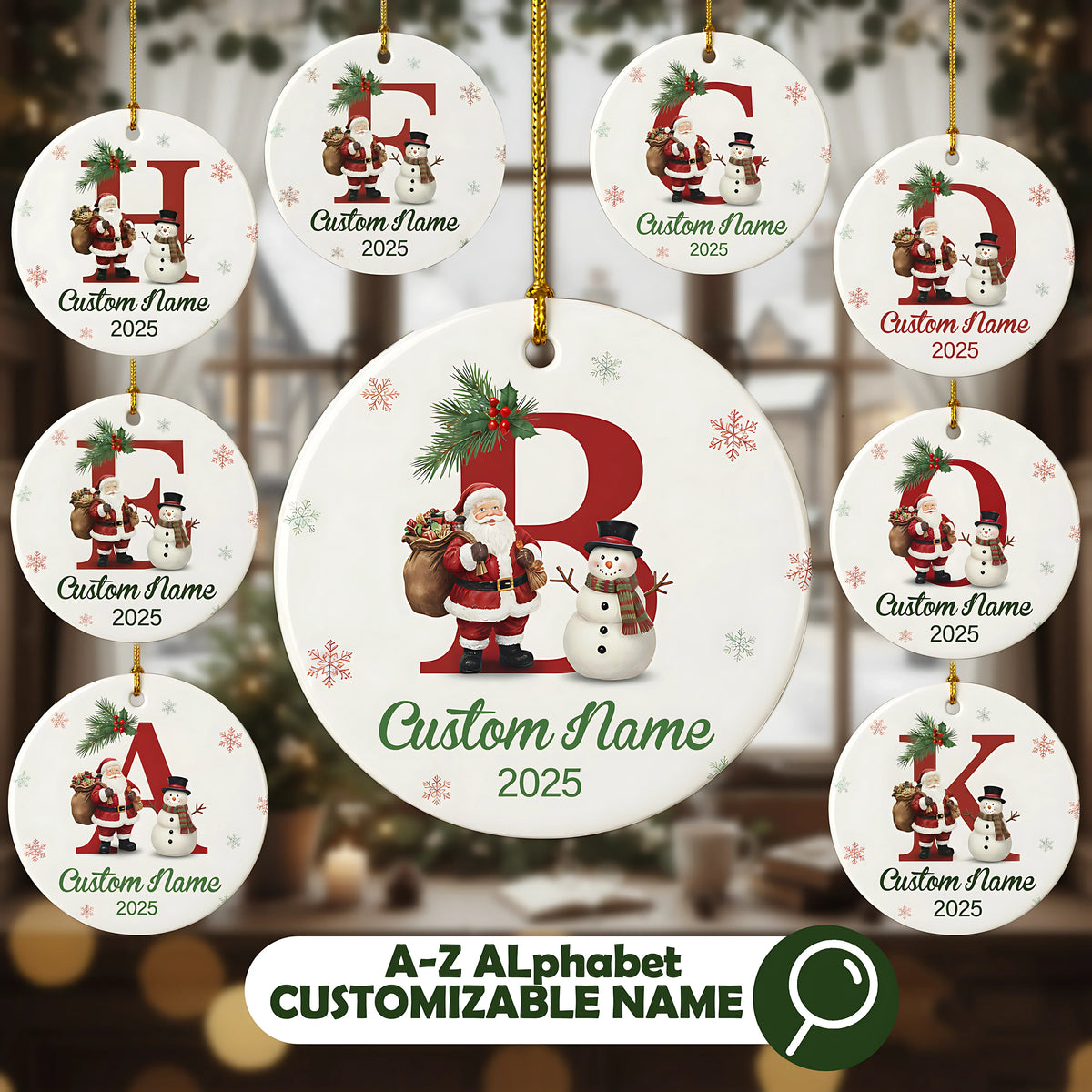 Letter 2025 - Personalized Christmas Ornament - Faith In My Bag is a brand operated by Gemini Clothing LLC