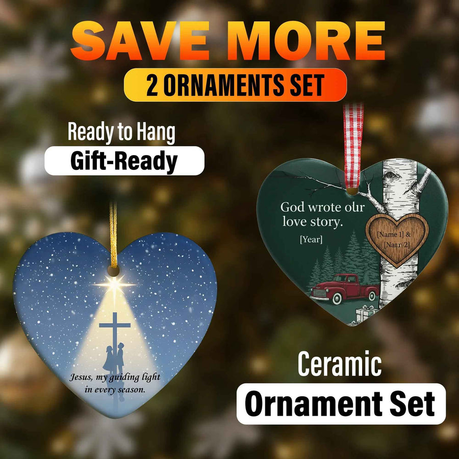 Couple Set 2-Pack Personalized Christmas Ornament