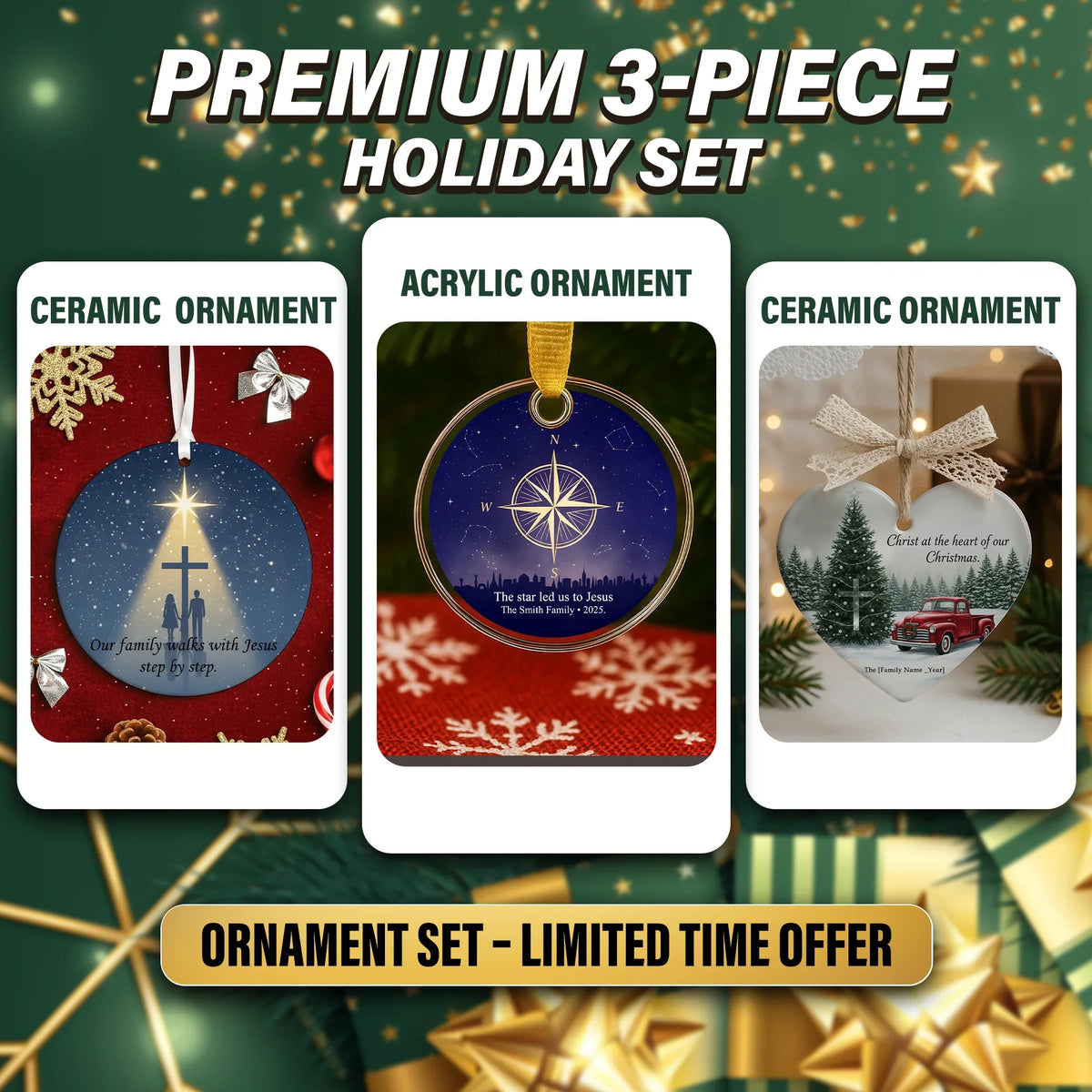 Christmas Set Christmas Ornament - Faith In My Bag is a brand operated by Gemini Clothing LLC