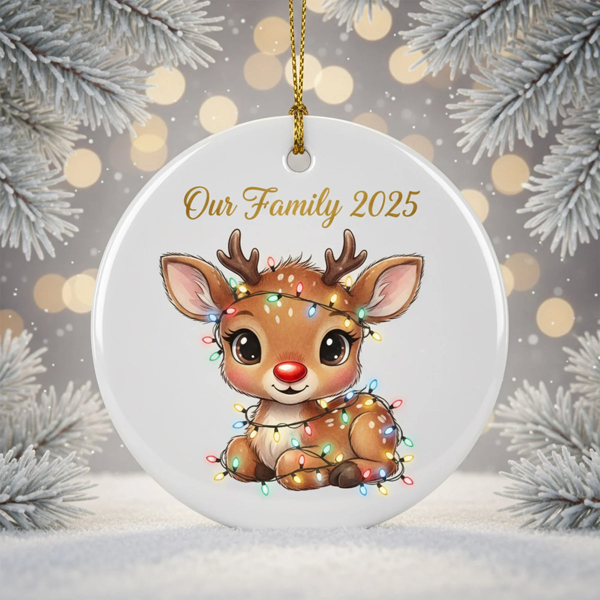 Reindeer Family 2025 2026 - Personalized Christmas Ornament - Faith In My Bag is a brand operated by Gemini Clothing LLC