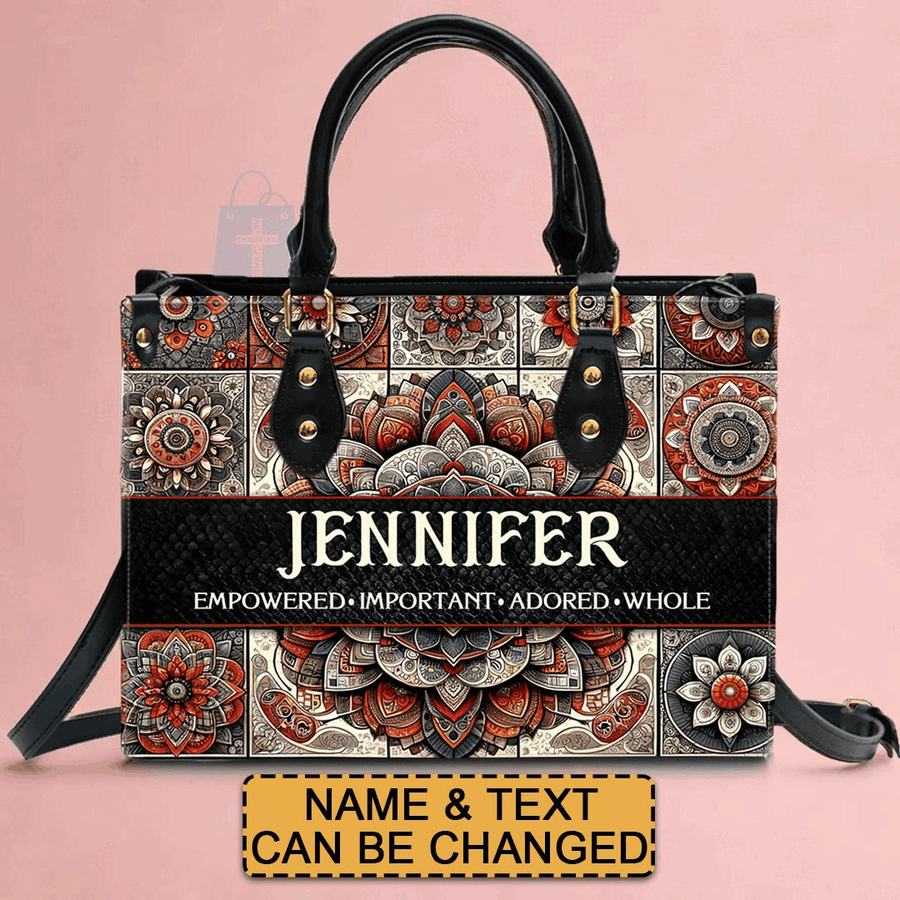 Mandala Leather Bag - Personalized Christian Handbag - Faith In My Bag is a brand operated by Gemini Clothing LLC