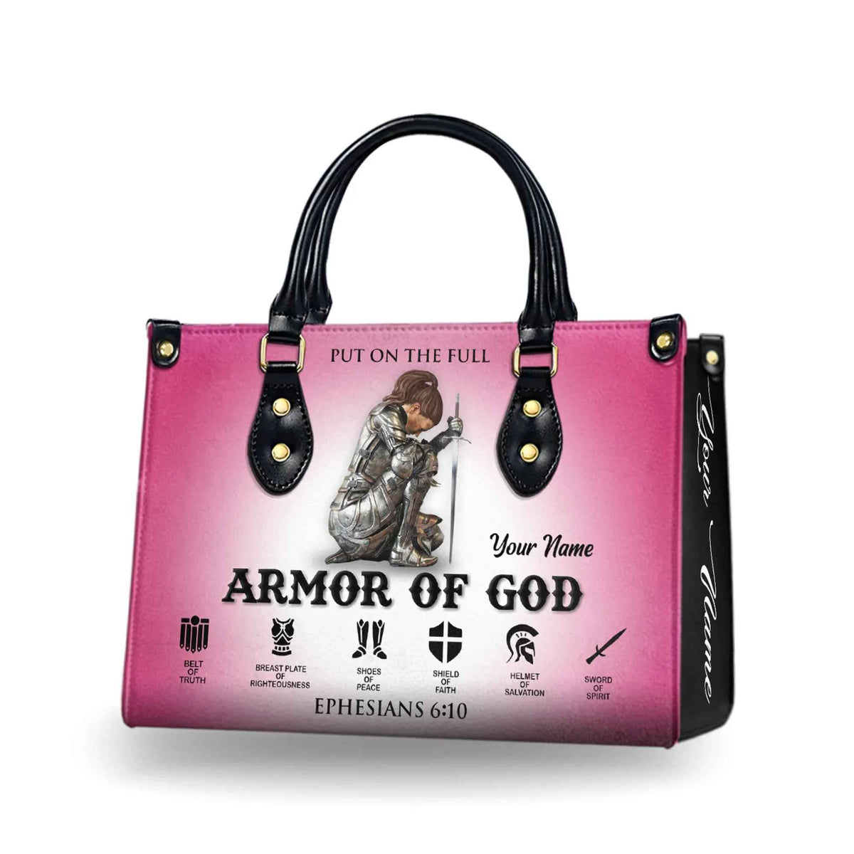 Put On the Full Armor of God Personalized Christian Handbag