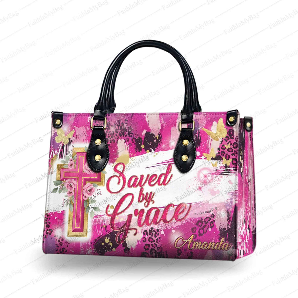 Saved by Grace Personalized Christian Handbag
